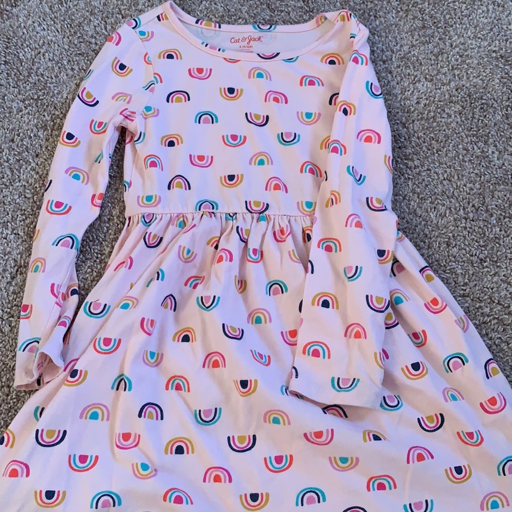 Girls Pink Rainbow Dress